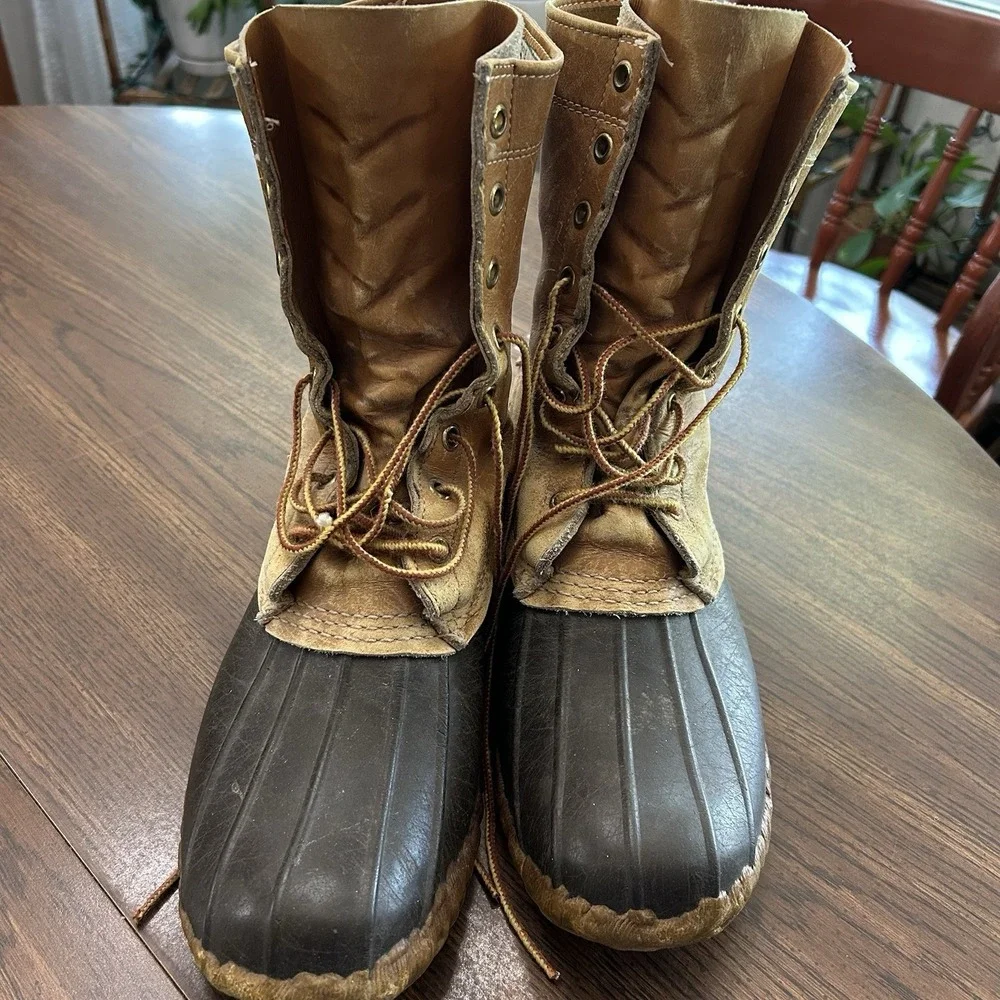 Vintage L.L.‎ Bean Maine Hunting Shoe Duck Boots Made In USA Mens 9 Bean Boot
